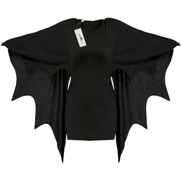 Women's Plus Size Bat Wing Sleeves T Shirt Dress Casual Flowy Tunics Tops - Picture 4 of 7